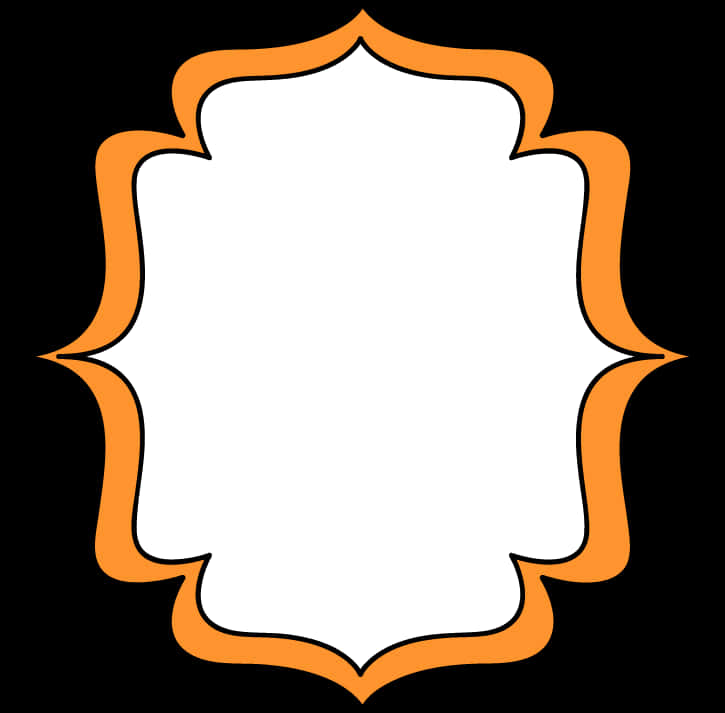 Orange Outlined Decorative Frame PNG