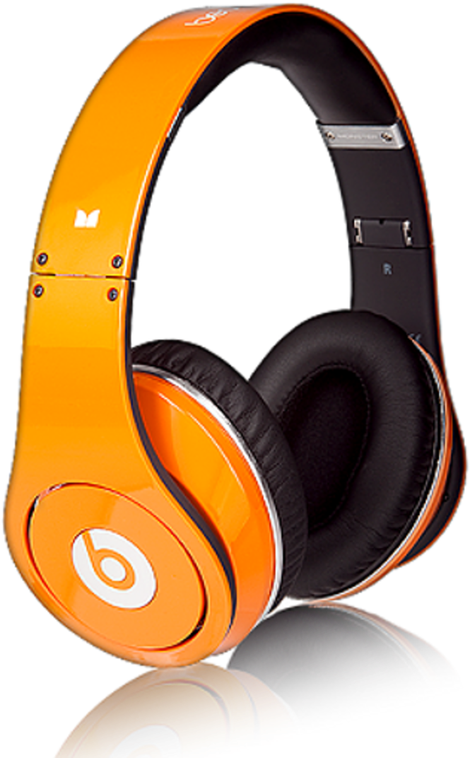 Orange Over Ear Headphones PNG