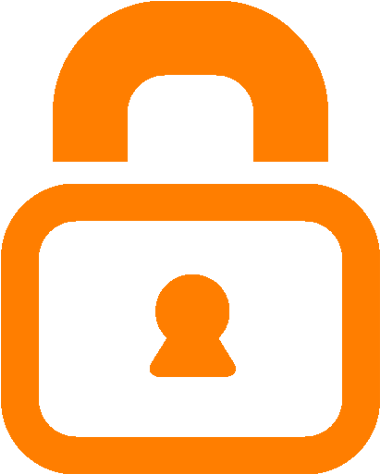 Orange Padlock Security Icon PNG