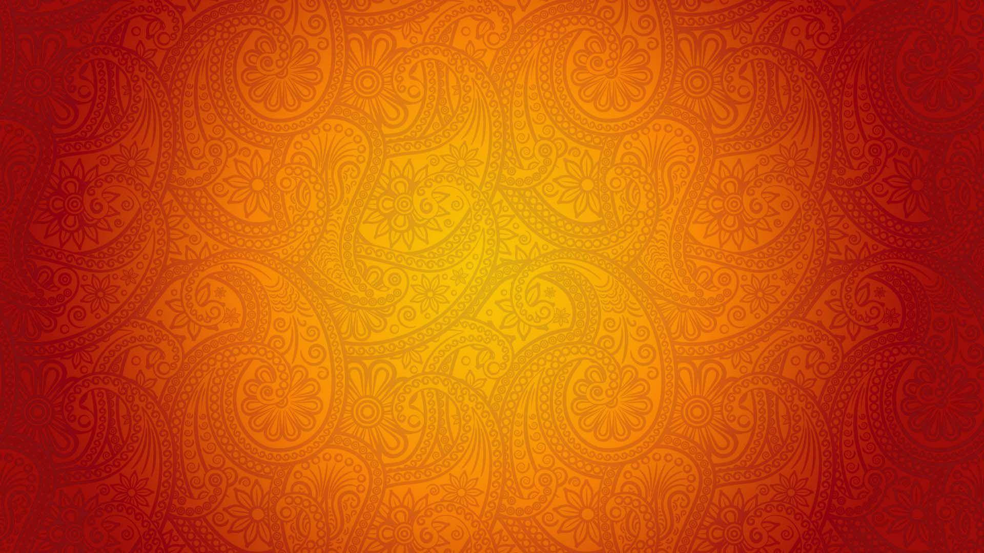 Orange Paisley Grafik Wallpaper