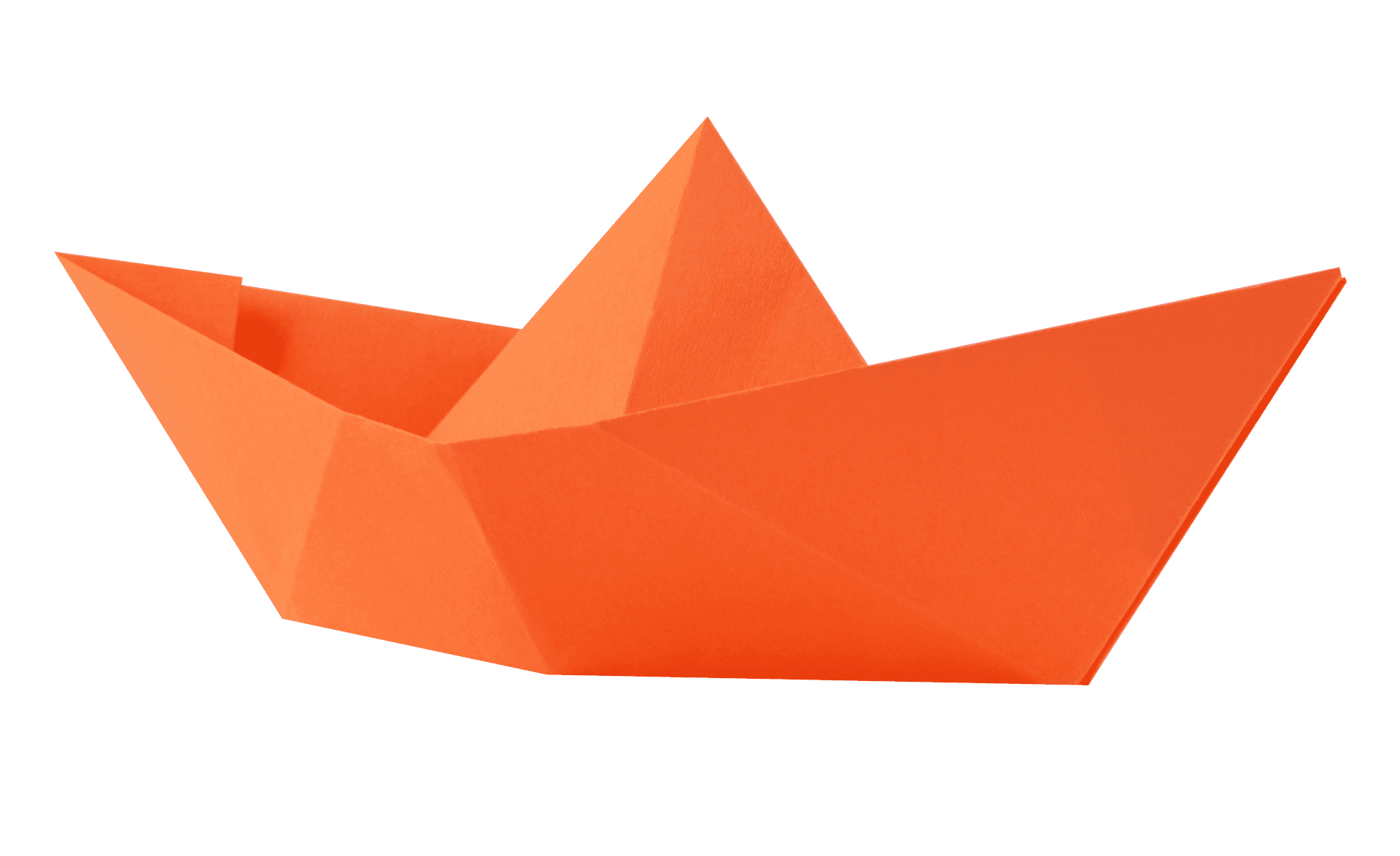Orange Paper Boat PNG