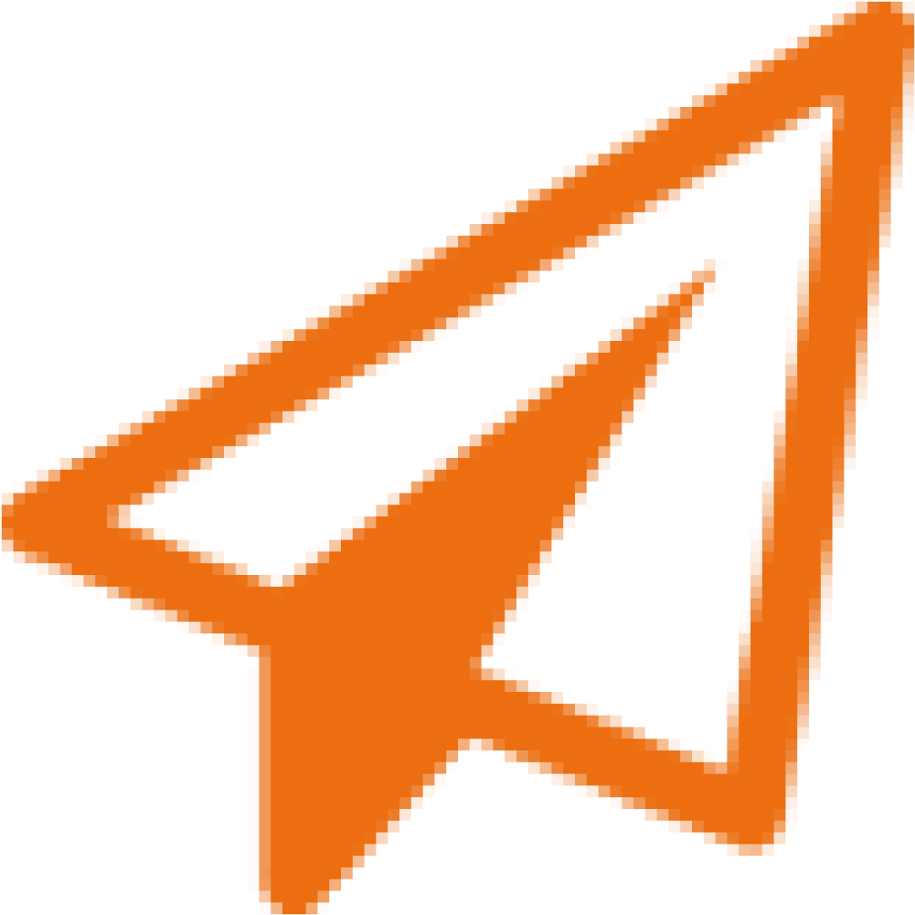 Orange Paper Plane Icon PNG