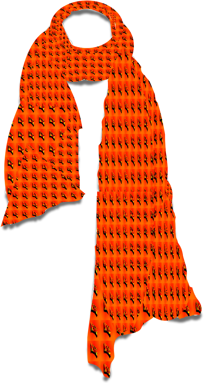 Orange Patterned Scarf PNG