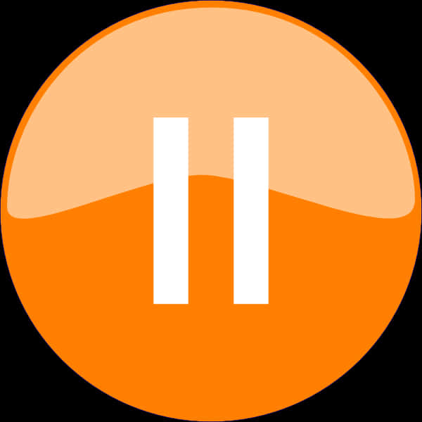 Orange Pause Button Icon PNG