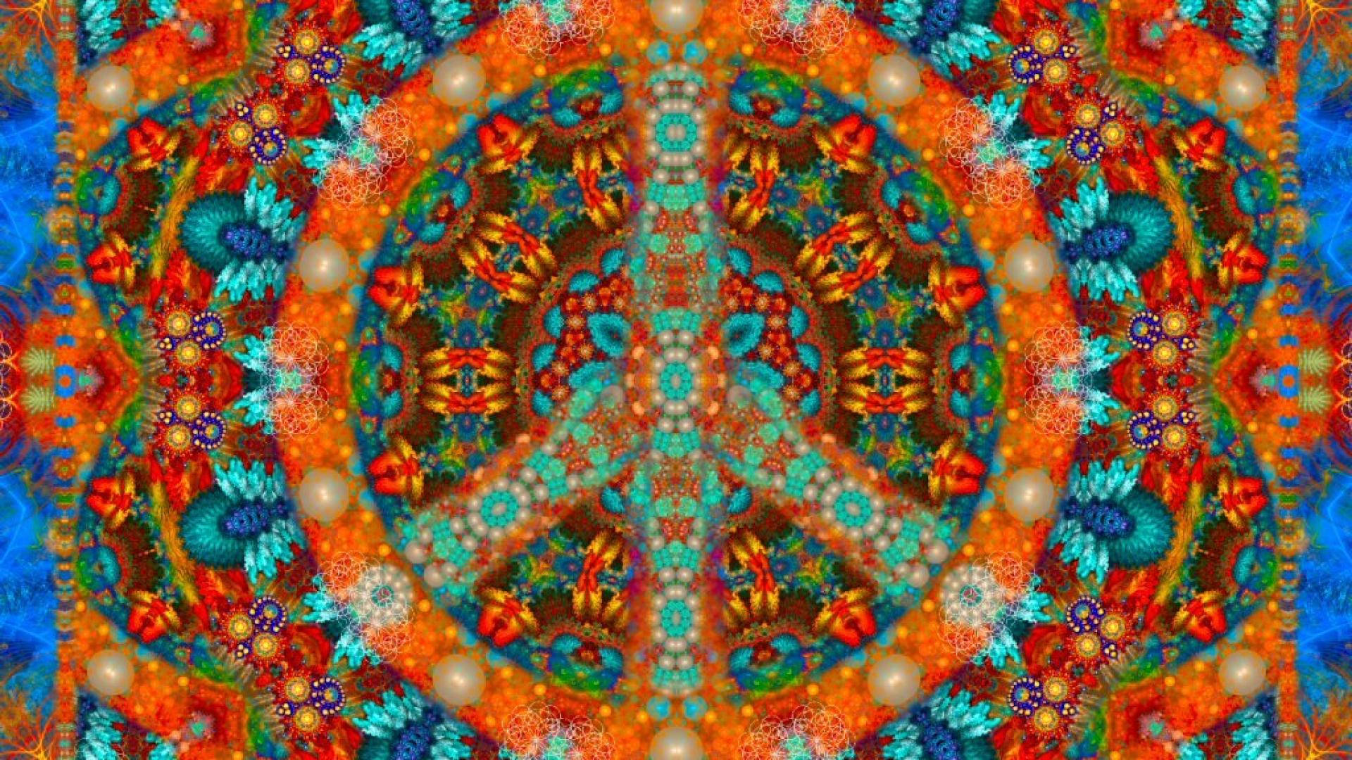 Orange Peace Mandala Background