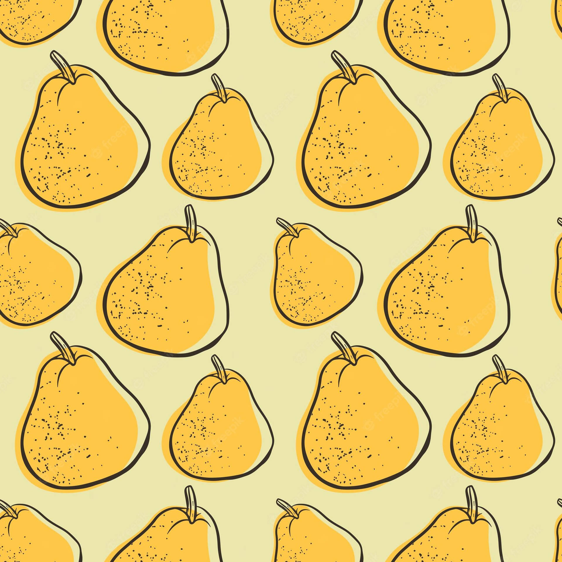 Orange Pear Fruits Poster Wallpaper