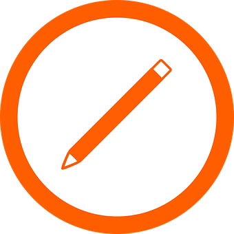 Orange Pencil Icon PNG