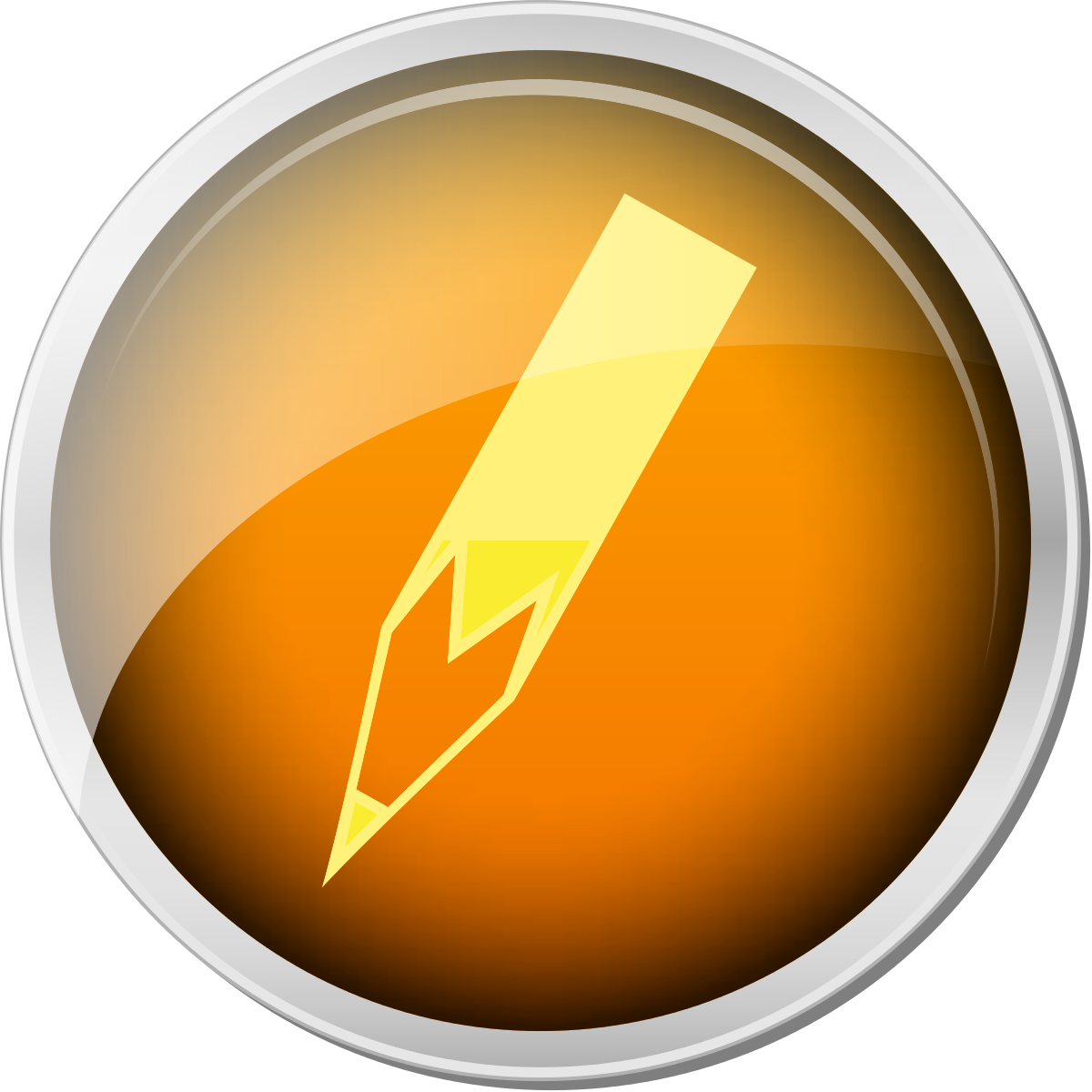 Orange Pencil Icon PNG