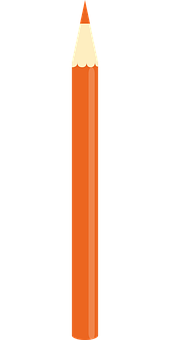Orange Pencil Vertical PNG