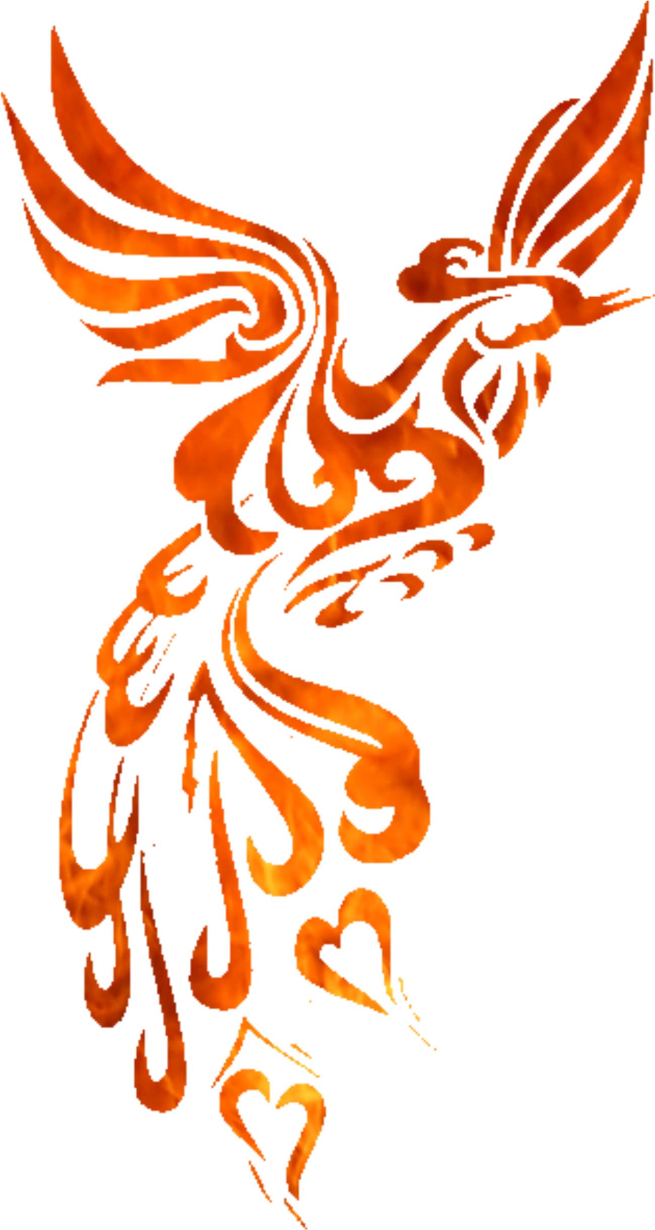 Orange Phoenix Tattoo Design PNG