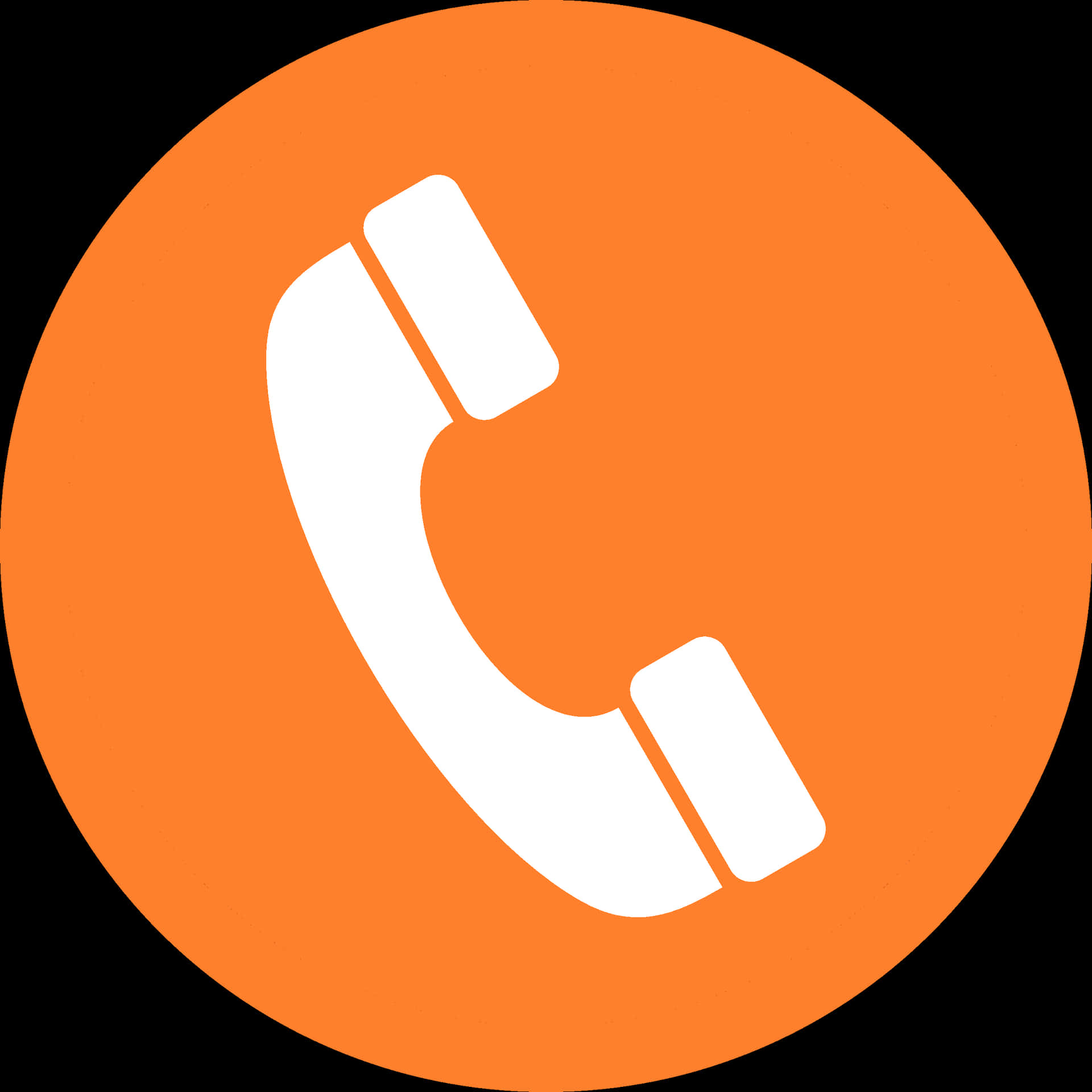 Orange Phone Icon PNG
