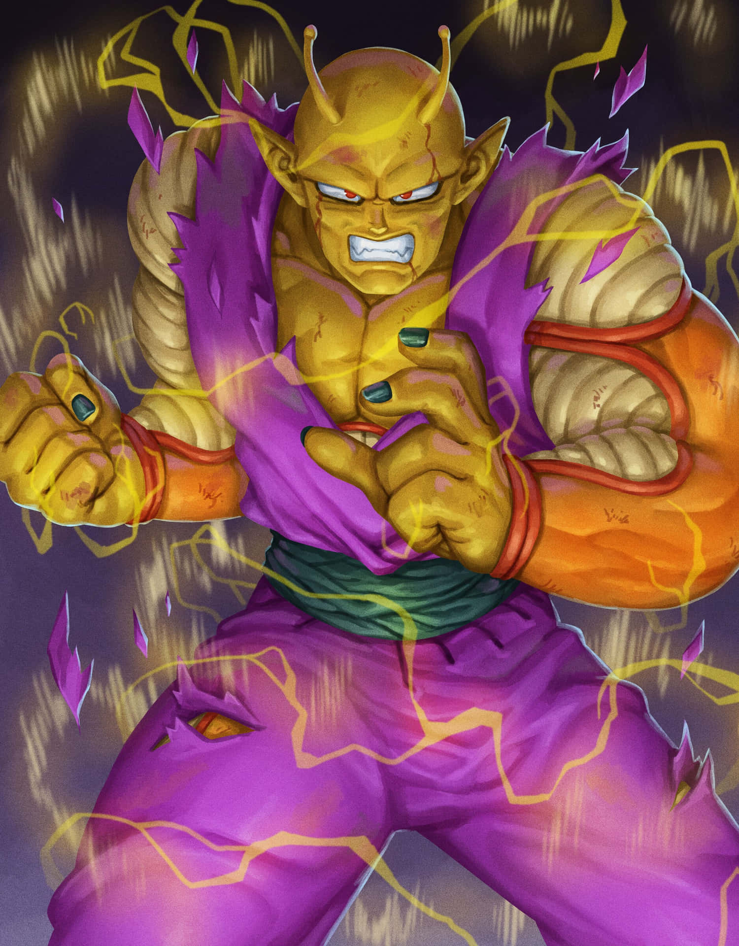 Download Orange Piccolo Power Up Artwork Wallpaper | Wallpapers.com