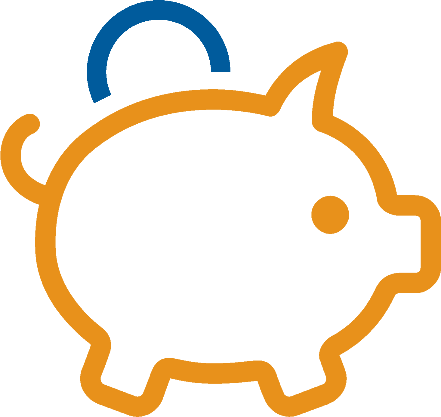 Orange Piggy Bank Icon PNG