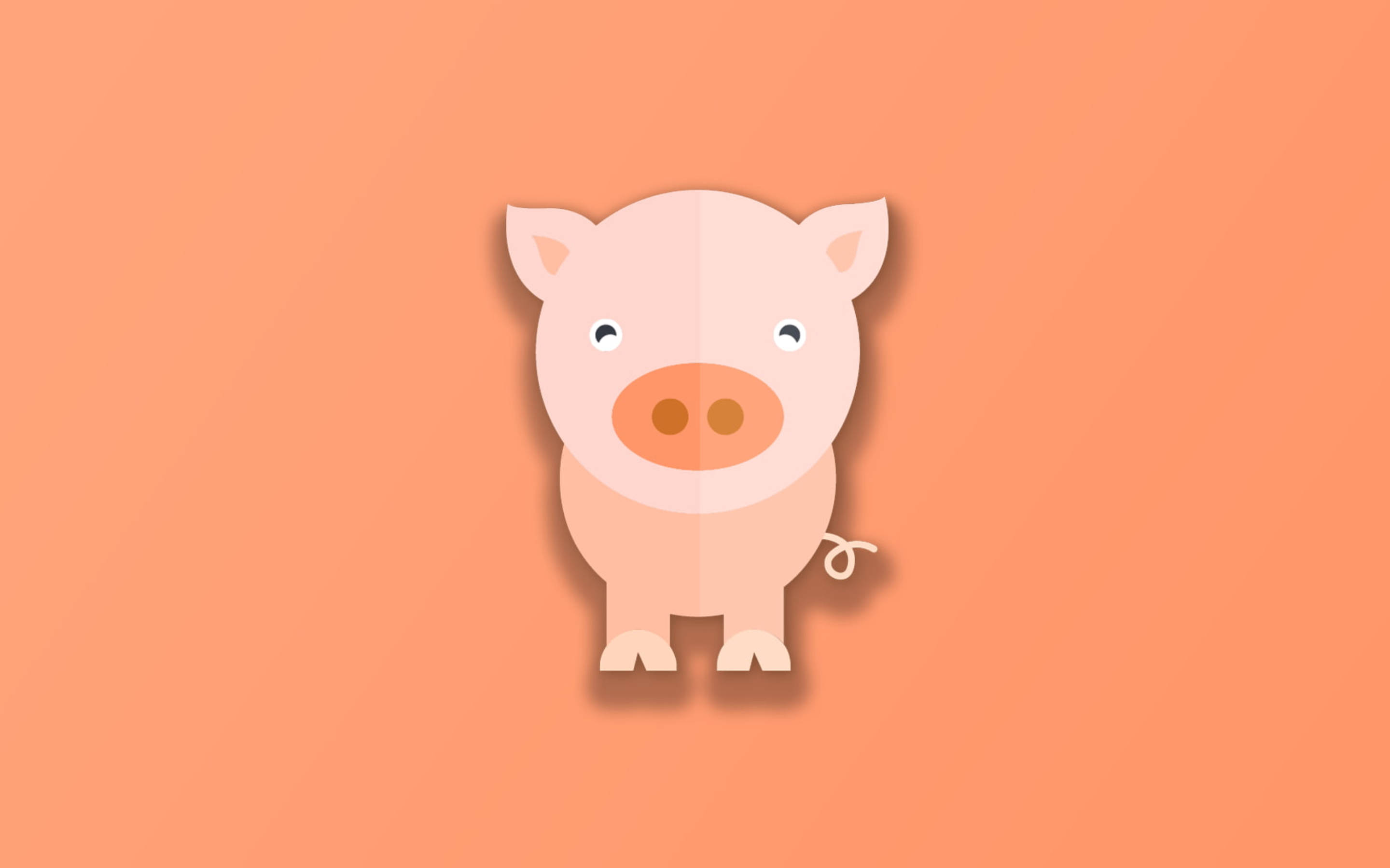 Orange Piggy Digital Art Wallpaper