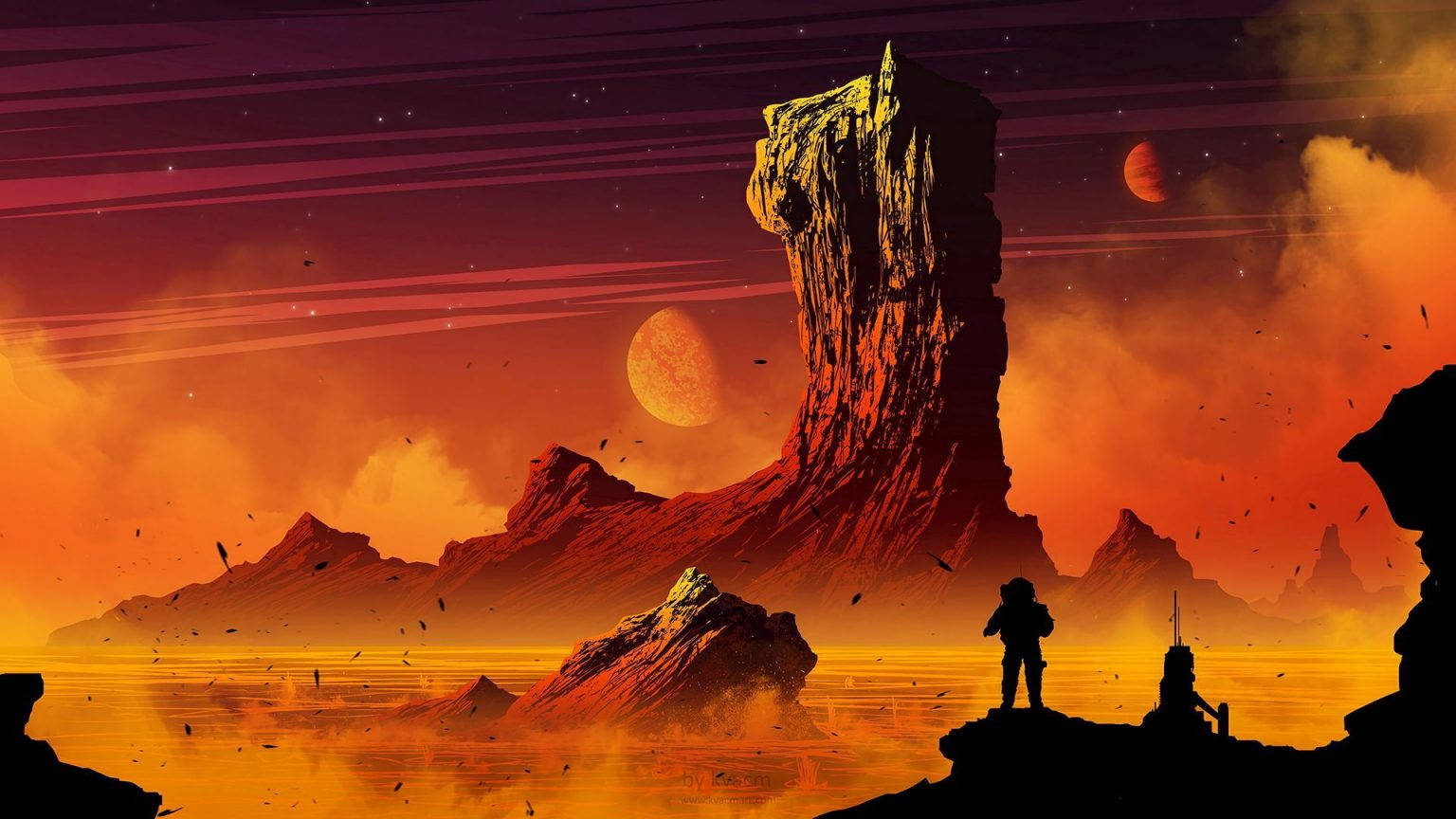 Orange Planet Hd Landscape Desktop Wallpaper