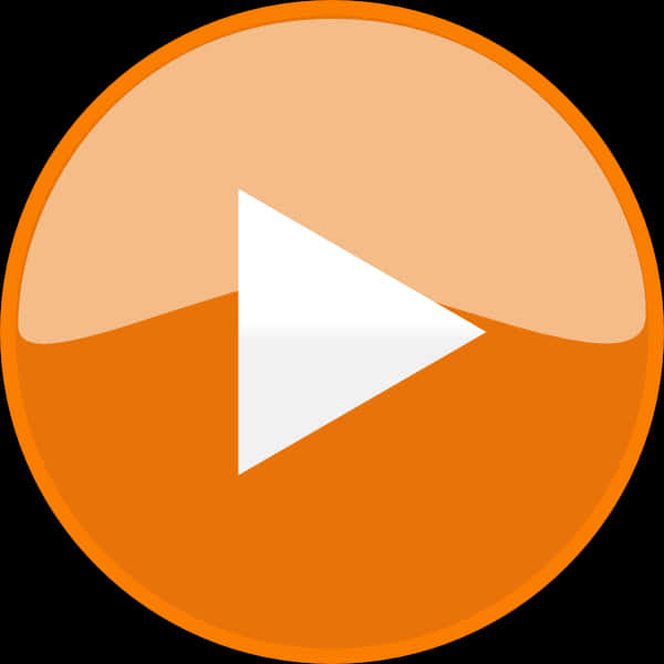 Orange Play Button Icon PNG