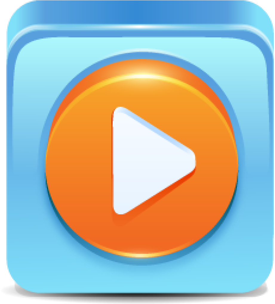 Orange Play Button Icon PNG