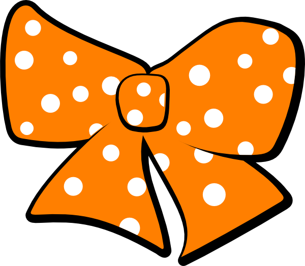 Orange Polka Dot Bow Clipart PNG