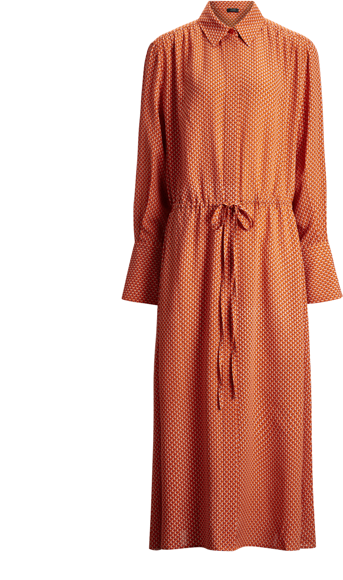 Orange Polka Dot Shirt Dress PNG