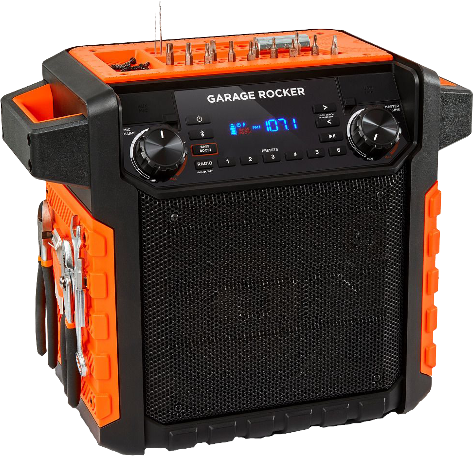 Orange Portable Jobsite Speaker PNG