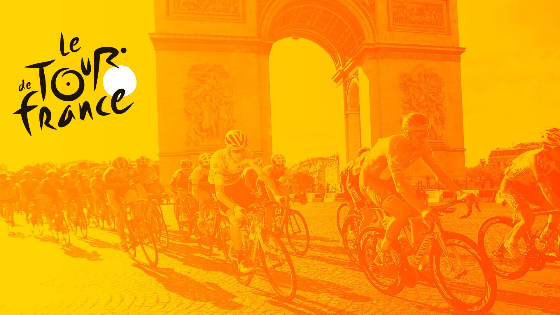 Orange Poster Of Tour De France Background