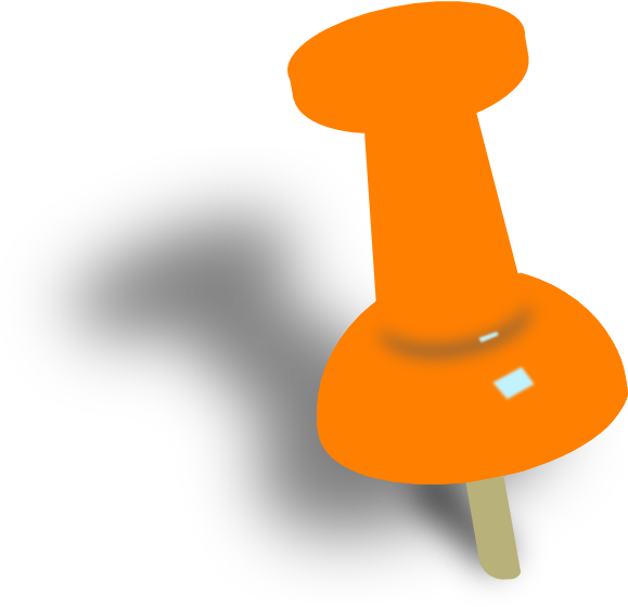 Orange Push Pin Shadow Illustration PNG