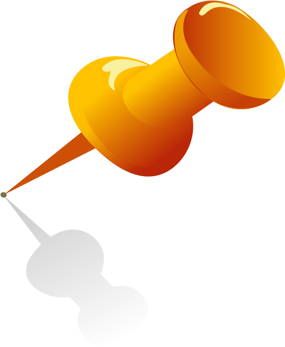 Orange Pushpin Graphic PNG