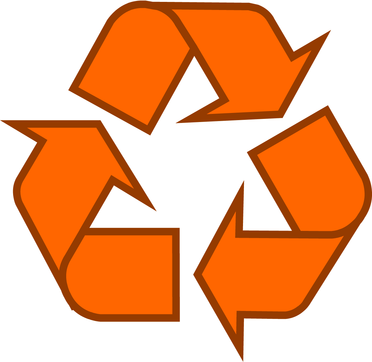 Orange Recycle Symbol Vector PNG