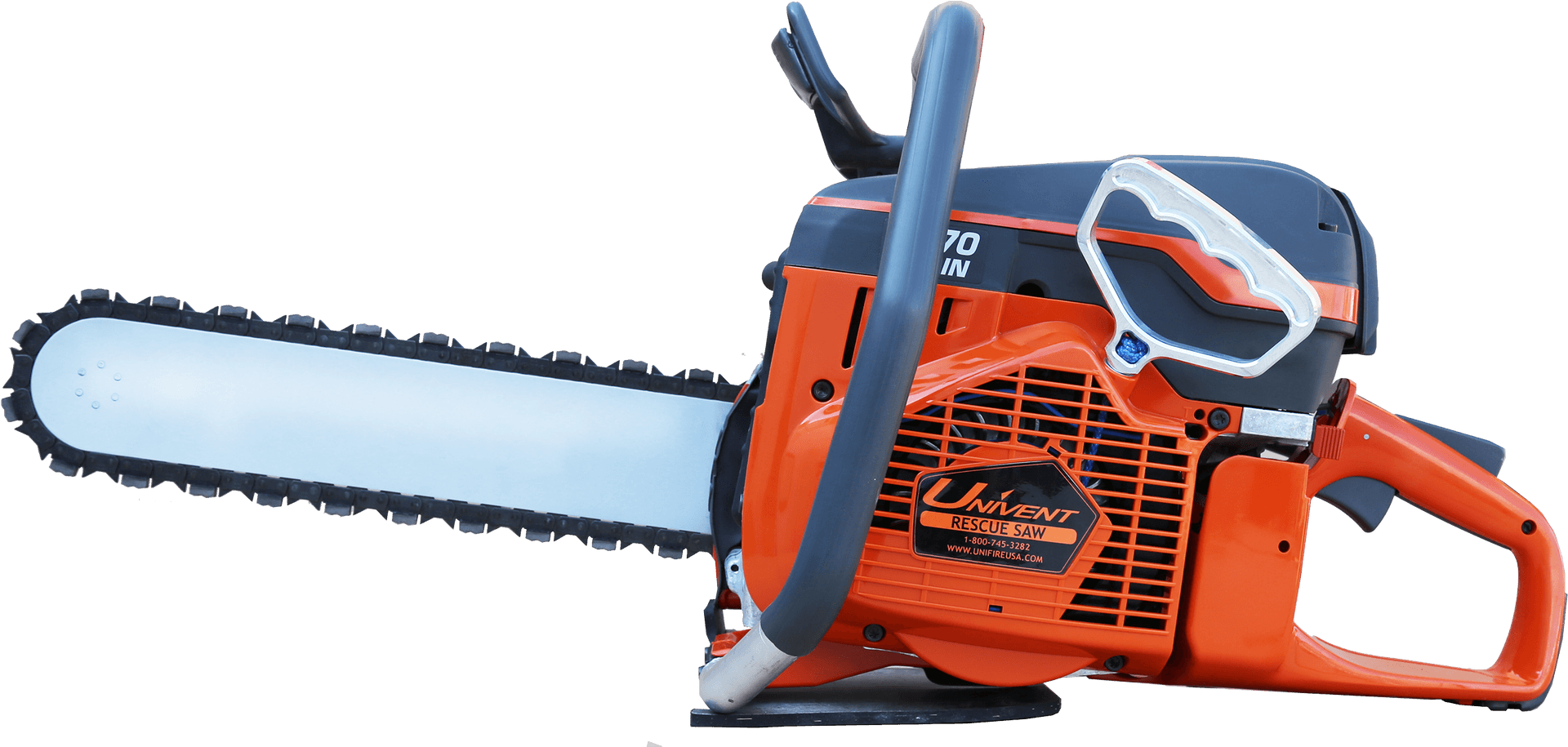 Orange Rescue Chainsaw Isolated PNG