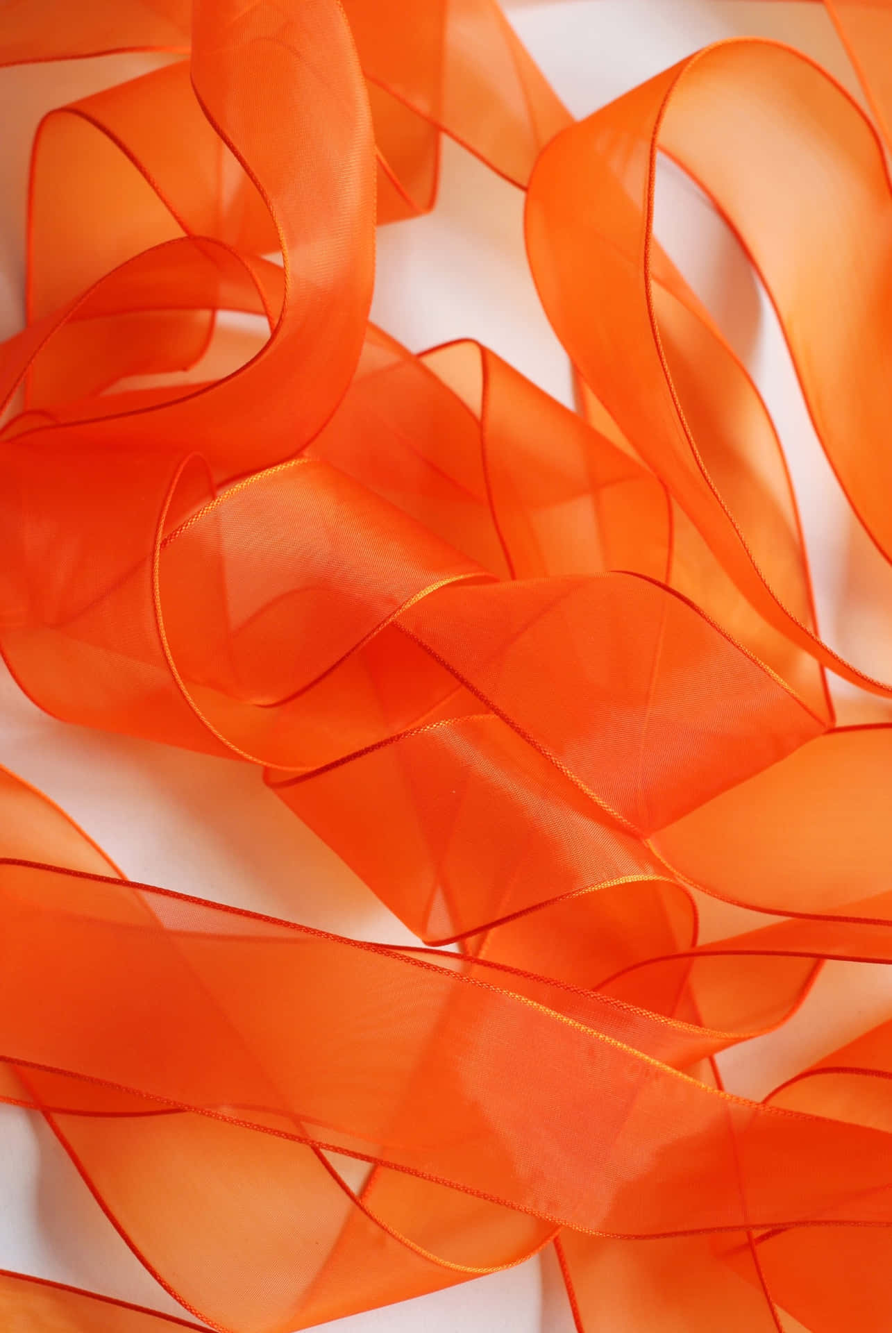 Orange Ribbon Texture Background Wallpaper