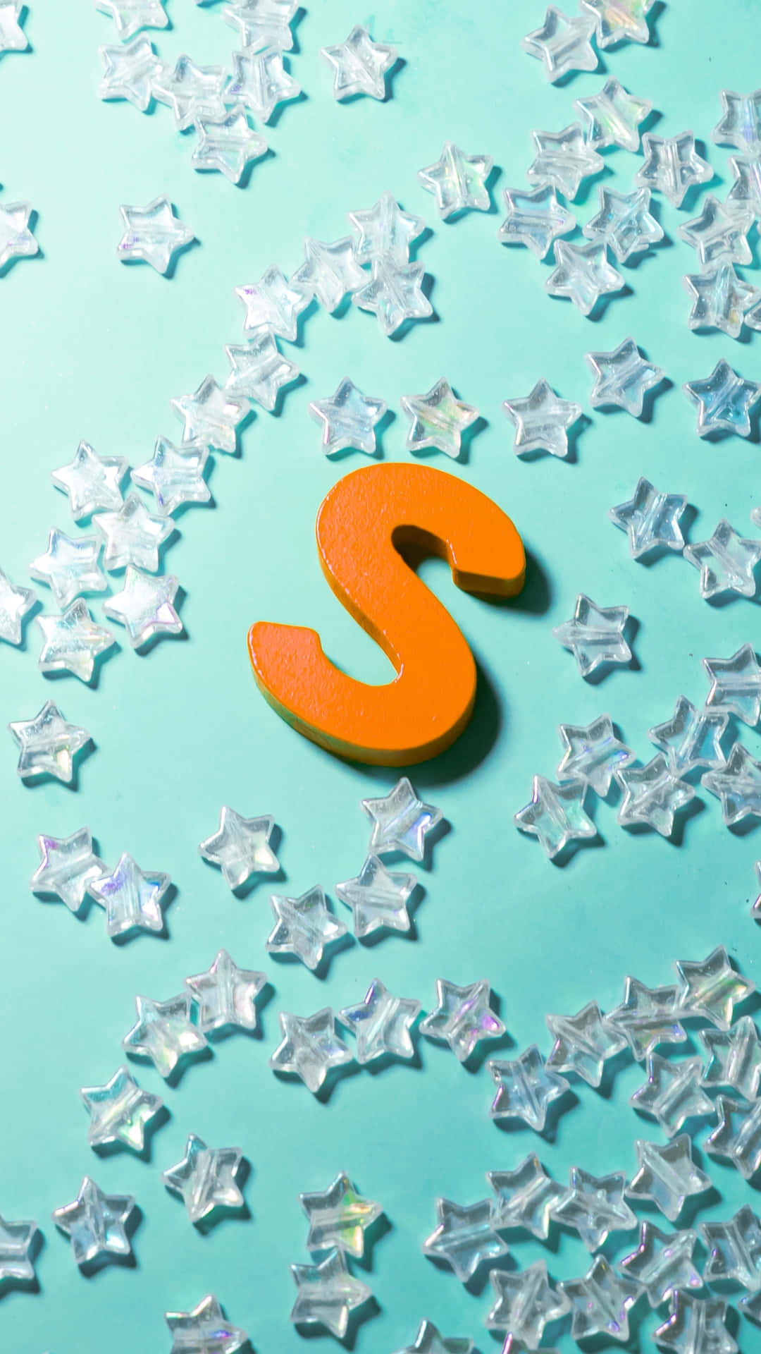 Orange S Star Sprinkle Aesthetic.jpg Wallpaper