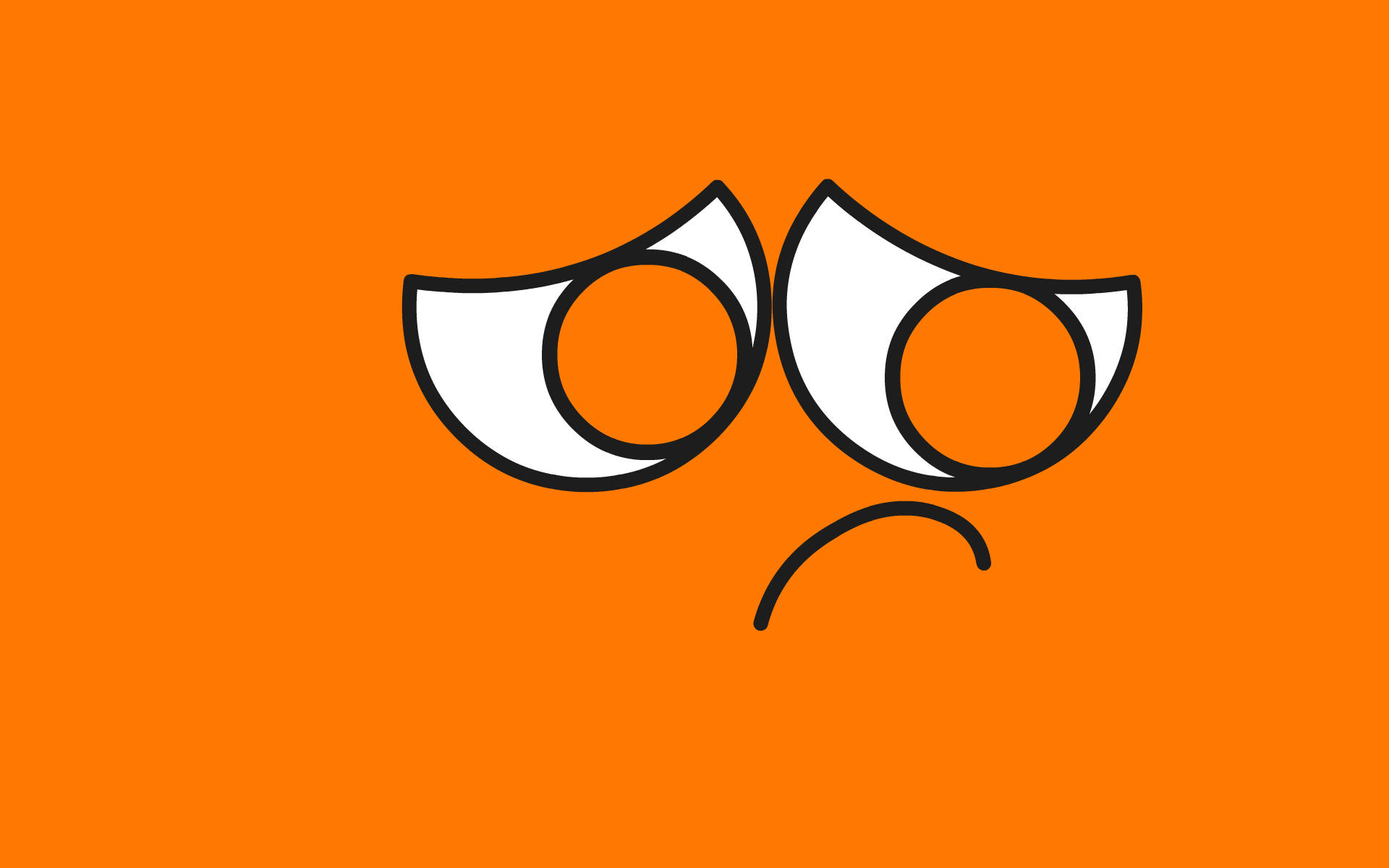 Orange trist emoji ansigt Wallpaper