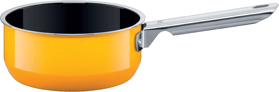 Orange Saucepan Stainless Steel Handle PNG
