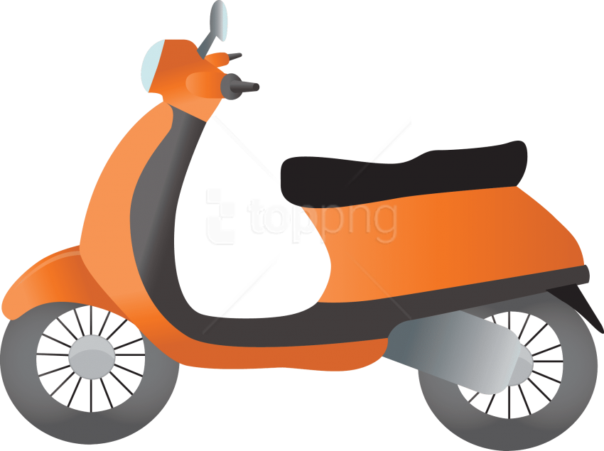 Orange Scooter Illustration PNG