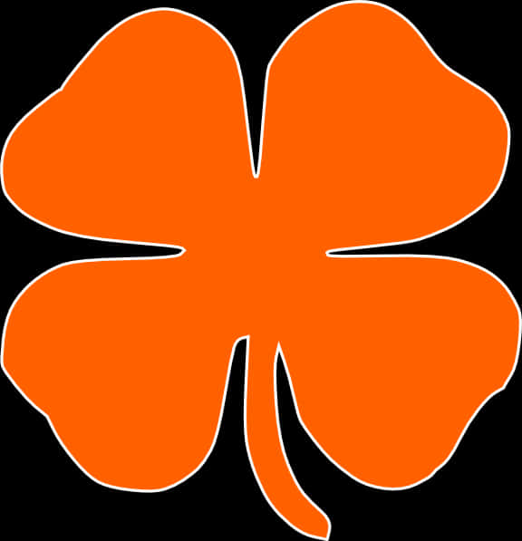 Orange Shamrock Graphic PNG