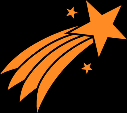 Orange Shooting Star Graphic PNG