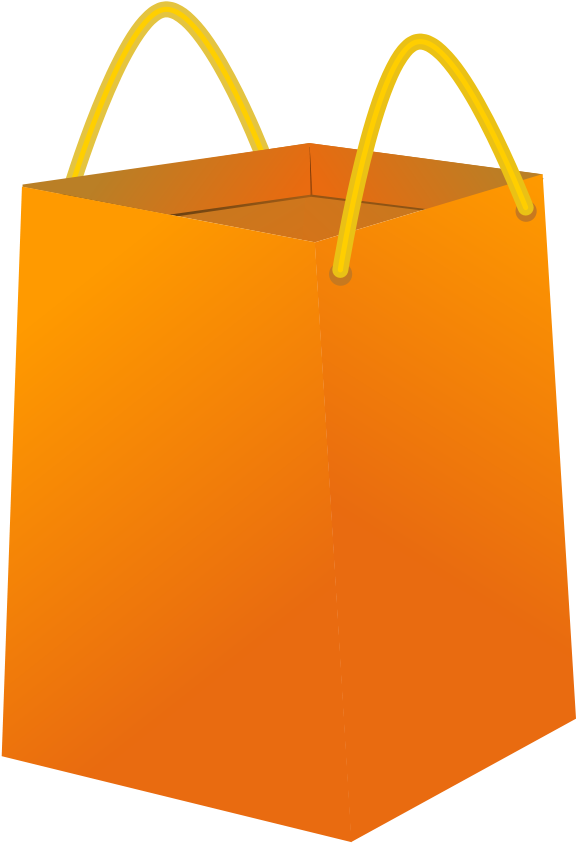 Orange Shopping Bag Graphic PNG