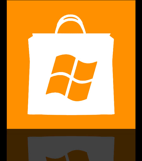 Orange Microsoft Shopping Bag Logo PNG
