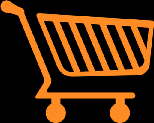 Orange Shopping Cart Icon PNG