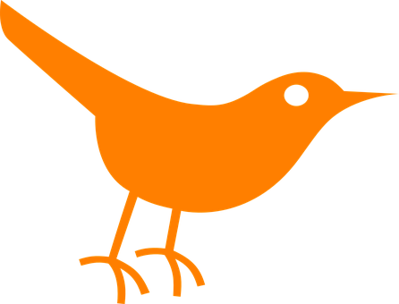 Orange Silhouette Bird Graphic PNG