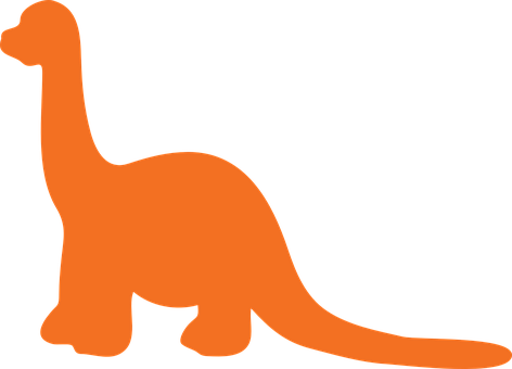 Orange Silhouette Brachiosaurus PNG