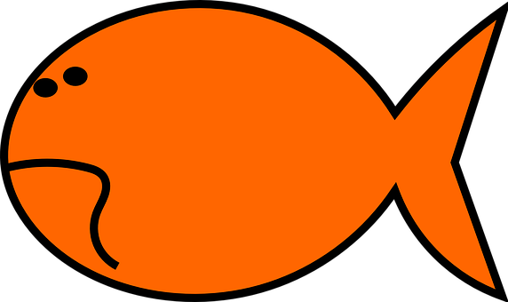 Orange Silhouette Cartoon Fish PNG