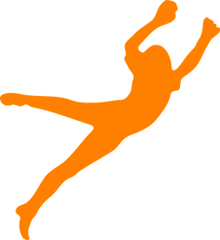 Orange Silhouette Dancer Jumping PNG