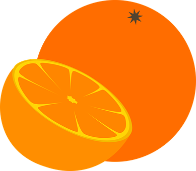 Orange Slice Vector Art PNG