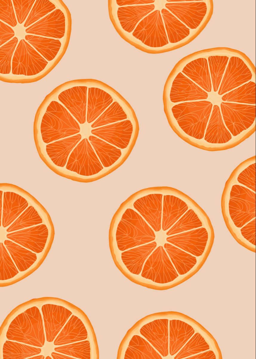 Orange Slices Pattern Background Wallpaper