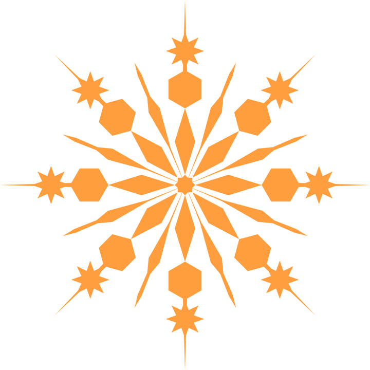 Orange Snowflake Graphic Design PNG