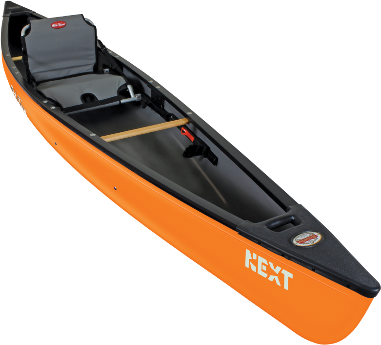 Orange Solo Canoewith Paddle PNG
