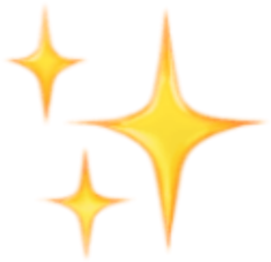 Orange Sparkle Emoji Graphic PNG