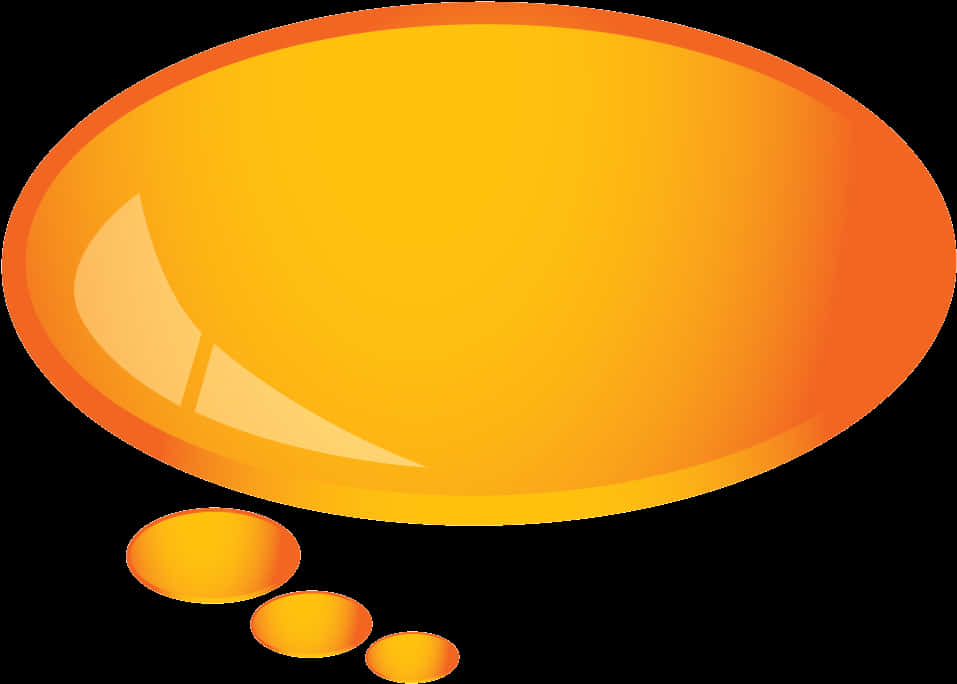 Orange Speech Bubble Graphic PNG