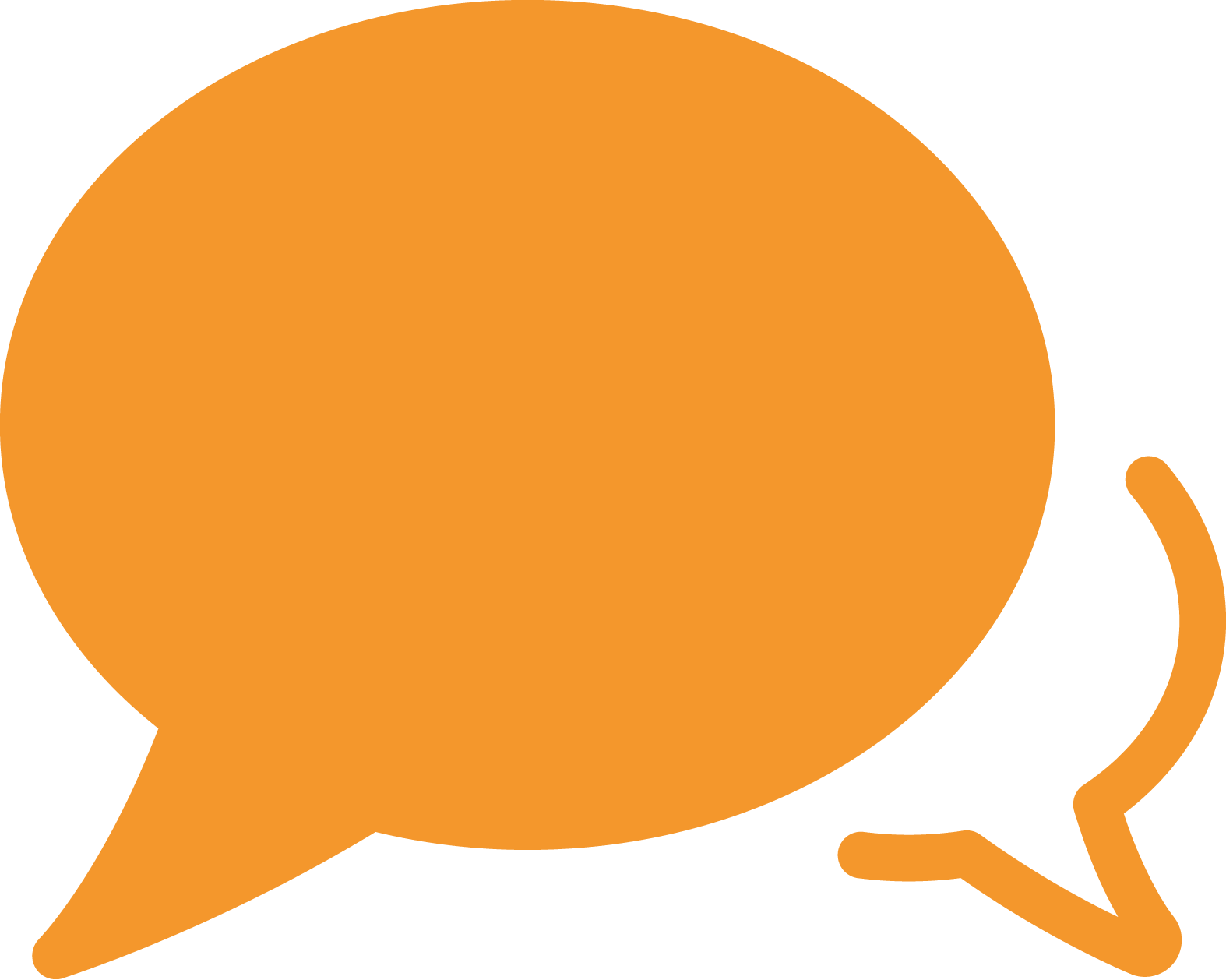 Orange Speech Bubble Graphic PNG
